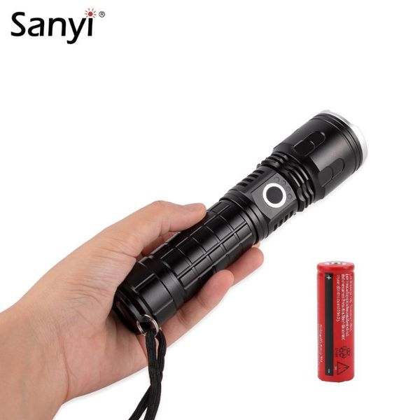 

p50 led 5 lighting modes waterproof torch zoom focus portable lantern night fishing lighting use 18650