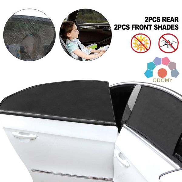 

car sunshade 4 pcs summer uv protection front rear back side window sun shade anti-mosquito windshield sunshades