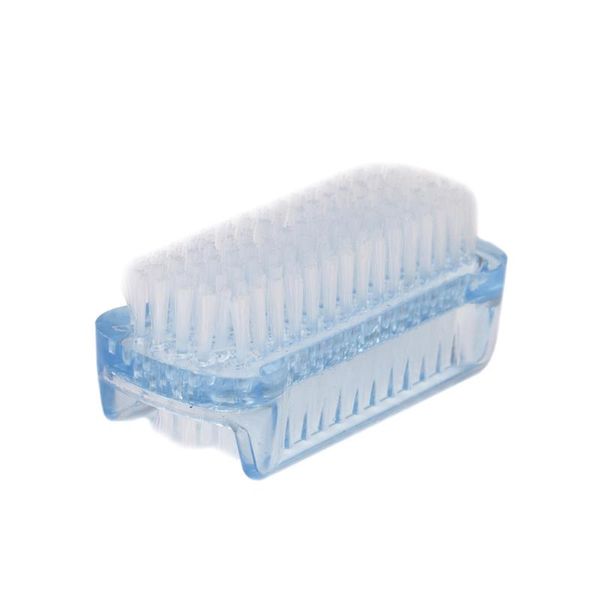 

nail brushes 1pc plastic cleaning scrubbing brush double sided hand art dust cleaner manicure tool, Yellow