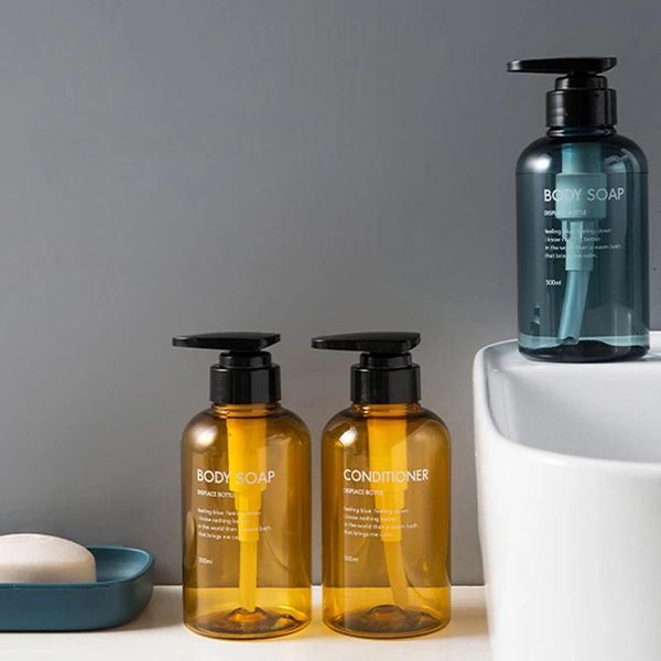 

liquid soap dispenser nordic style bathroom special shower gel shampoo large-capacity push-type lotion bottle three-piece empty