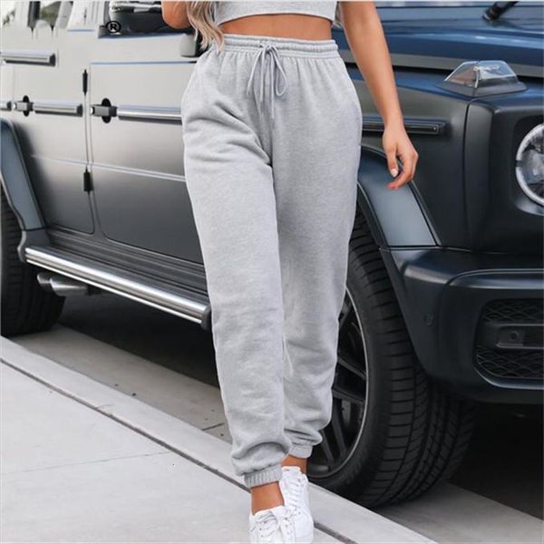 

solid sweatpants drawstring jogger sweat womens capris cinch bottom casual elastic high waist workout trousers lounge, Black;white