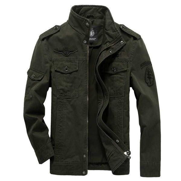 Giacca militare in cotone di qualità Uomo Autunno Soldato MA-1 Giacche stile militare Uomo Marca Mens Bomber Giacche Plus Size M-6XL X0621