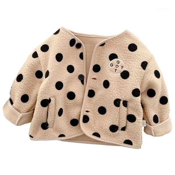 

jackets baby girl clothes winter thicken warm polka dot kids and coats princess first birthday outwear wholesale1, Blue;gray