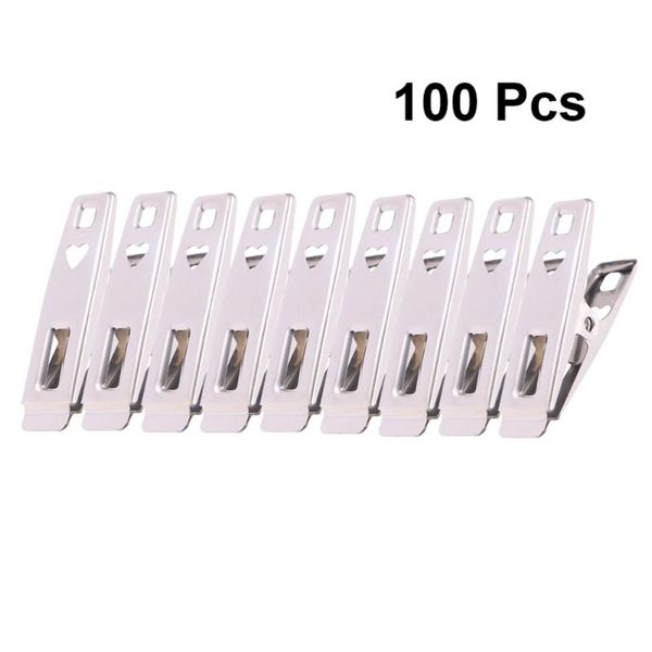 

100pcs stainless steel clothespins multifunctional laundry clips windproof p clips for underwear socks drying