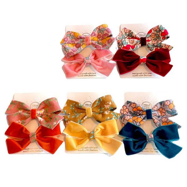 

baby hair accessories hairpins barrettes girl clips headbands for girls children kids autumn retro shattered flower bow children's card, Slivery;white