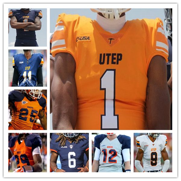 

2021 College UTEP Miners Football Jersey Custom Gavin Hardison Jadrian Taylor Breon Hayward Deion Hankins Calvin Brownholtz Ronald Awatt Dyvonne Inyang 4XL, Man grey