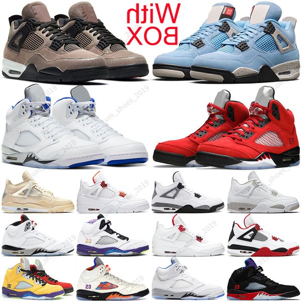 

36-47 r 5s mens basketball shoes 4s university blue taupe haze 4 white oreo 5 red suede men women sneakers outdoor sports