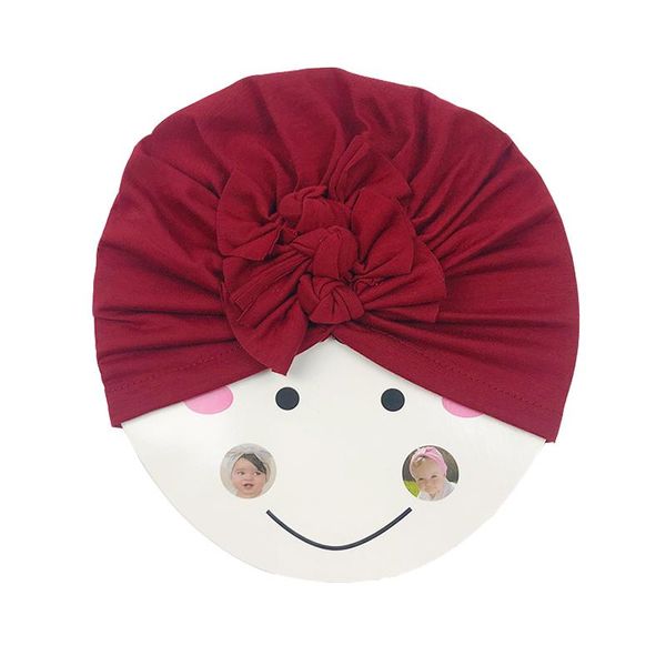 

bow summary design newborn hat solid color cotton turban baby hat cloth cap european and american children's accessories, Yellow