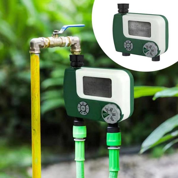 

garden irrigation control timer dual 2-outlet watering device digital timer water faucet hose for home garden