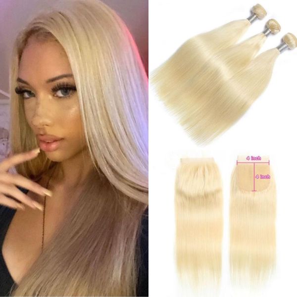 

human hair bulks 613 bundles with frontal honey blonde straight closure brazilian extensions for black women