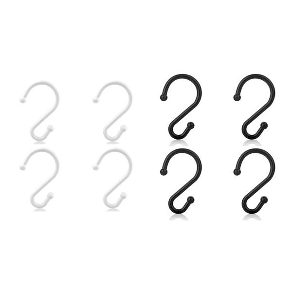 

hooks & rails shower curtain hooks,set of 12 rings,rust resistant s shaped hangers for curtains, kitchen utensils