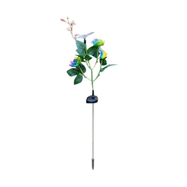 

solar lamps artificial 1 butterfly backyard outdoor garden pathway light patio with 3 rose flowers durable stake driveway lawn decor