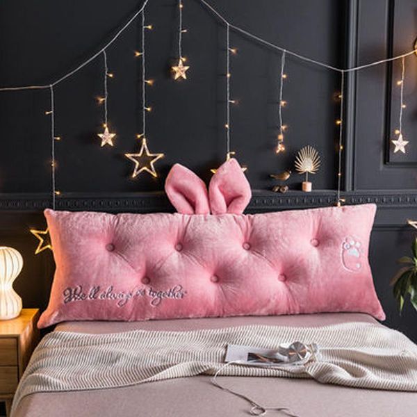 

pillow high-grade luxury cute soild color bed cushion double sofa tatami pillows soft removable for sleeping