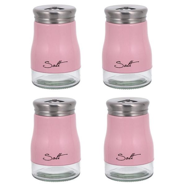 

2pcs kitchen seasoning shaker stainless steel lid glass storage bottle container