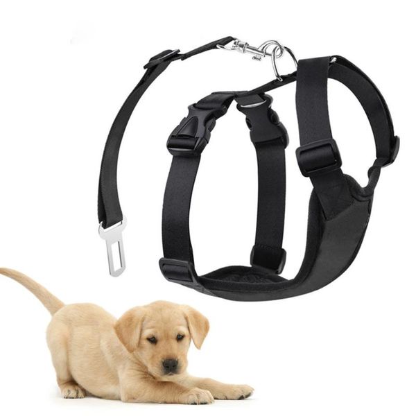 

pet dog car chest strap medium dog husky chest harness medium car seat belt(chest strap, seat belt, black,s)