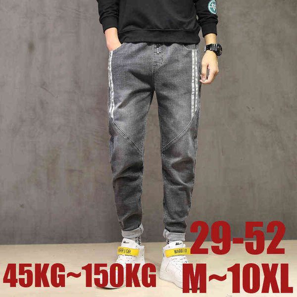 9XL 10XL Plus Größe Herren Hosen Casual Hosen Elastische Taille Jeans Elastizität Gerade Männer Große 48 50 52 150 KG Lose Hosen Hose G0104