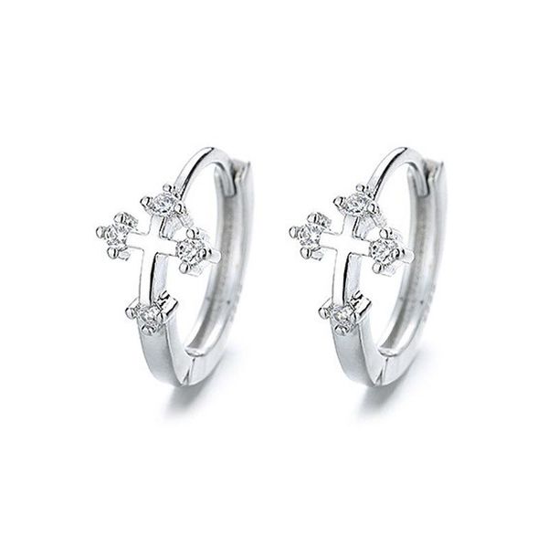 

hoop & huggie punk cross hoops earrings for women goth gothic jewelry female party earings argollas mujer aros pendientes, Golden;silver