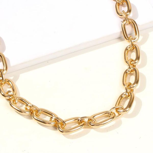 

metal short necklace fashion hip-hop exaggerated style wild boutique clavicle chain, Golden;silver