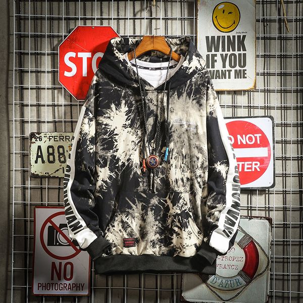 

2021 new hip hop graffiti hoodies mens autumn casual pullover sweats hoodie male fashion skateboards sweatshirts y03w, Black