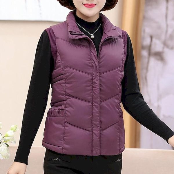 

women's vests women sleeveless vest 2021 winter korean fashion warm down cotton padded jacket coat parkas waistcoat veste femme, Black;white