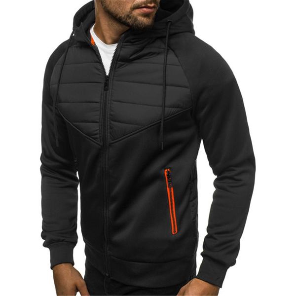 

men's jackets men designer jacket autumn winter zipper hooded longsleeve patchwork mens fashion slim fit outerwear coat, Black;brown