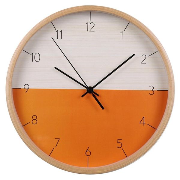 

wall clock,silent non-ticking wall clock for home/living room/bedroom/school,clock with solid wood,12 inch
