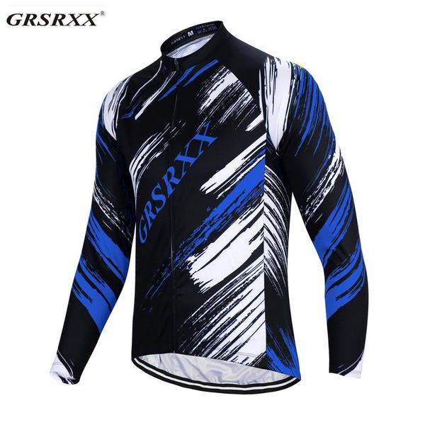

racing jackets grsrxx cycling jersey pro bicycle team long sleeve shirt anti-uv breathable uniform mountain bike sports clothing, Black;red