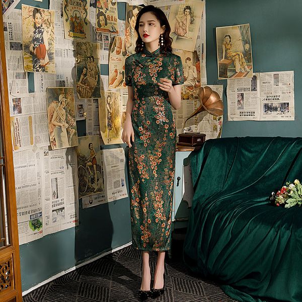 

new green rayon short sleeve traditional women qipao vintage oriental female cheongsam novelty chinese formal dress s-4xl, Red