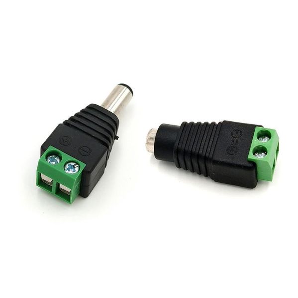 

other lighting accessories 10pcs male female dc connector 5v-38v 5.5 x 2.1mm power jack plug solderless /2835/5730 led strip adapter