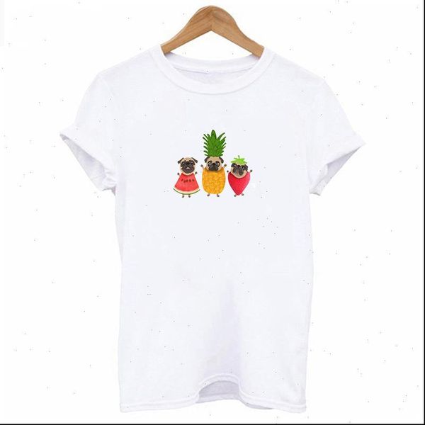 

g women 2021 summer pineapple watercolor cute cartoon lady t shirts t shirt ladies womens graphic female tee top, White