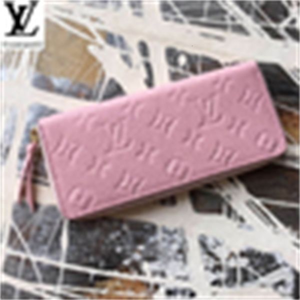 

long brand designer compact luxury xdk8 wallet chain soft leather series wallets diamond pattern wallet old flower embossed purse m61265 clu