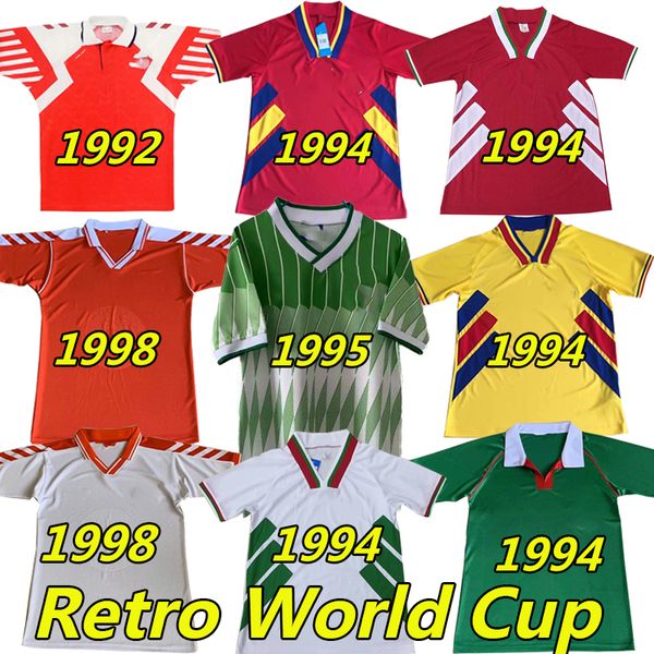 

retro soccer jerseys 1986 bolivia #10 etcheverry romania home away 1994 1995 bulgaria 1992 1998 national team vintage classic football shirt, Black;yellow