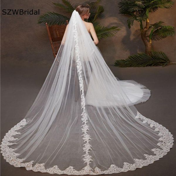 

bridal veils arrival casamento 2021 voile mariage lace appliques wedding hair accessories with comb mariÃ©e, Black