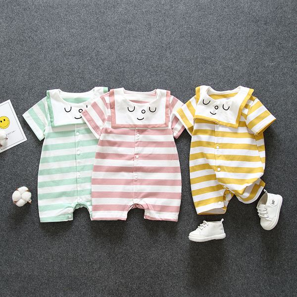 

2021 new suit, clothes kit, baby girl clothes, new-born first-summer anniversary, thin cotton for girls, striped overalls derv, Blue