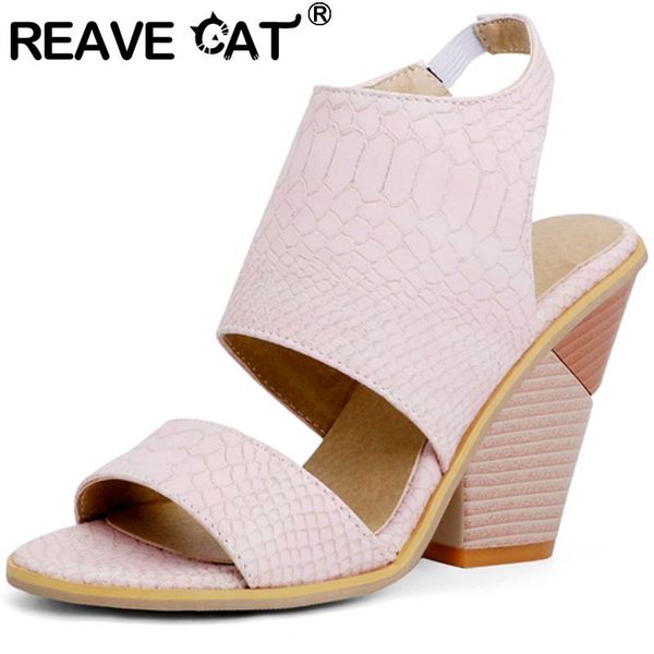 

sandals reave cat 2021 women open toe 10cm strange heels luxury stylish comfy soft big size 34-48 casual party blue a3734, Black
