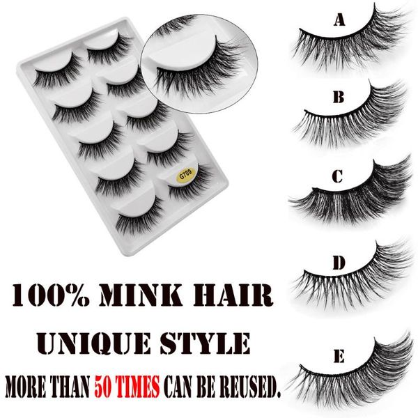 

false eyelashes mink for women 5 pairs of 3d natural thick eyelash makeup maquiagem