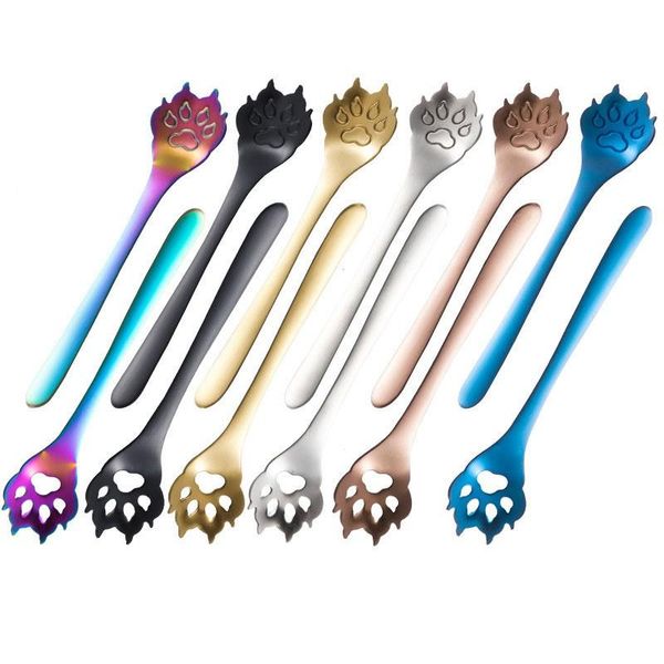 

spoons stainless steel coffee spoon cute dog claw tea stirring smooth comfort corrosion-resistant
