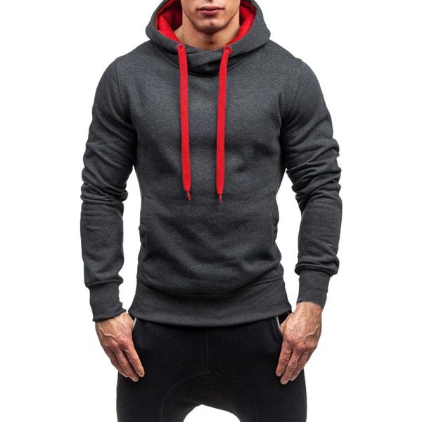 

men's hoodies & sweatshirts winter fashion mens hooded sweatshirt long sleeve autumn casual blouse brand solid male, Black