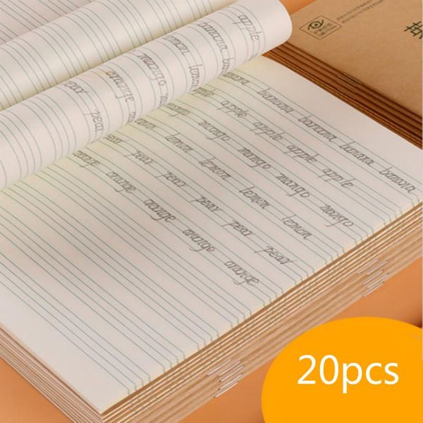 

20pcs/se kraft paper english version chinese pinyin primary school students standard practice homework thickened book exercise, Purple;pink