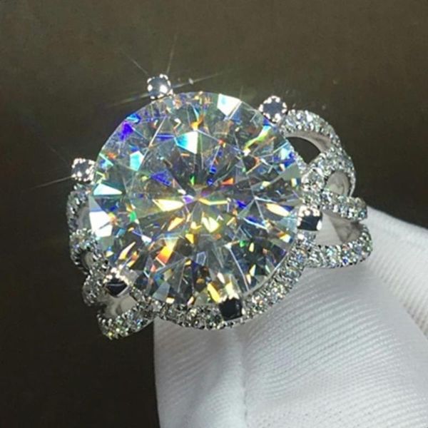 

wedding rings caoshi fashion luxury for women trendy full bling iced out female jewelry gorgeous anniversary gift wholesale, Slivery;golden