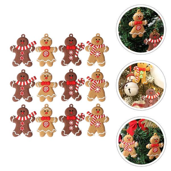

christmas decorations 24 pcs tree creative gingerbread man xmas pvc decor