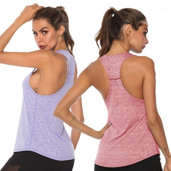 

yoga outfit women vest breathable sleeveless sports shirt female gym fitness workout sportwear girl running jogging tank backless top
