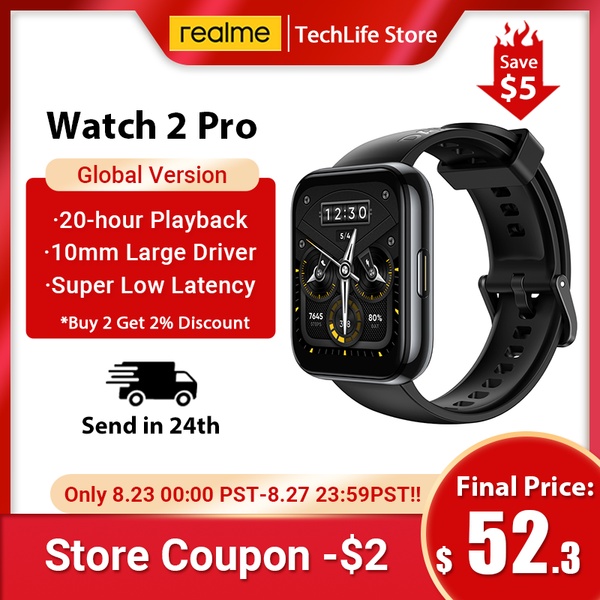 

new realme watch 2 pro smartwatch 14-day battery life 1.75 large color display gps high-precision dual-satellite 90 sport modesg, Slivery;brown