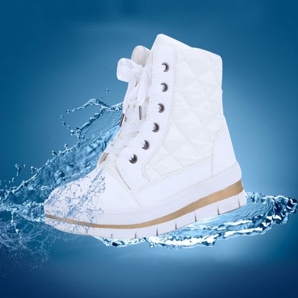 

swonco female snowboots simple winter anti-slip proof boots dwindling water wear-resistant cotton feminine shoes cxp9, Black