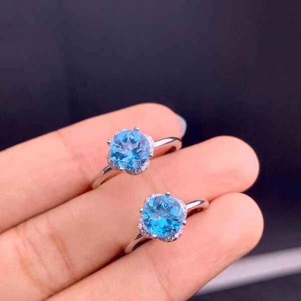 

cluster rings colife jewelry simple 925 silver z 7mm natural vvs grade ring sterling for daily wear, Golden;silver