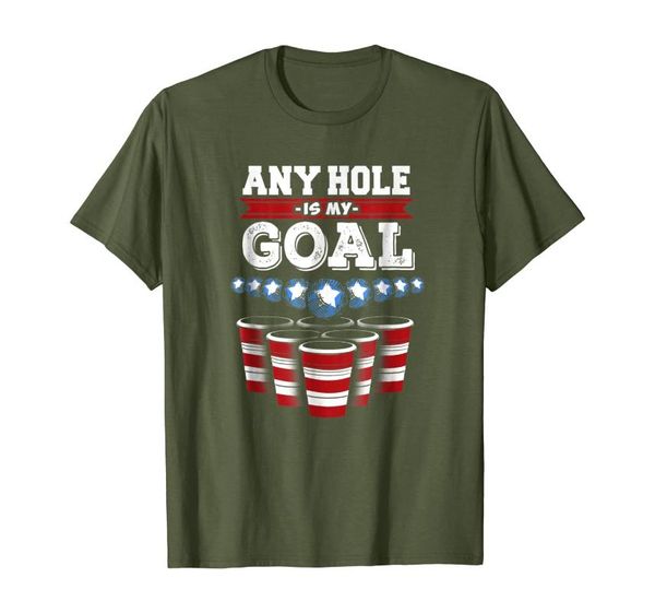 

men's t-shirts any hole is my goal funny beer pong t-shirt, White;black