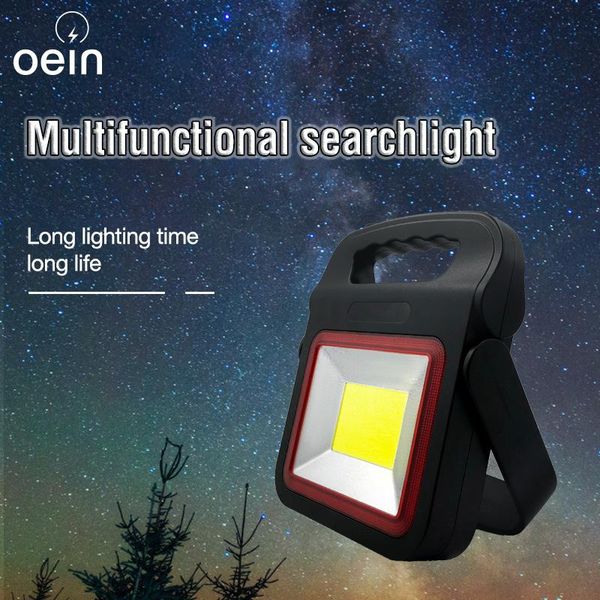 

portable lantern solar usb charging cob work light 5 mode red led warning emergency searchlight tent camping fishing light lamp