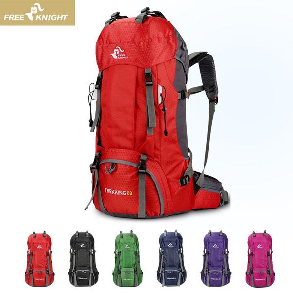 

outdoor bags 60l polyester/oxford waterproof dry bag travel backpack men women camping mountaineering hiking backpacks