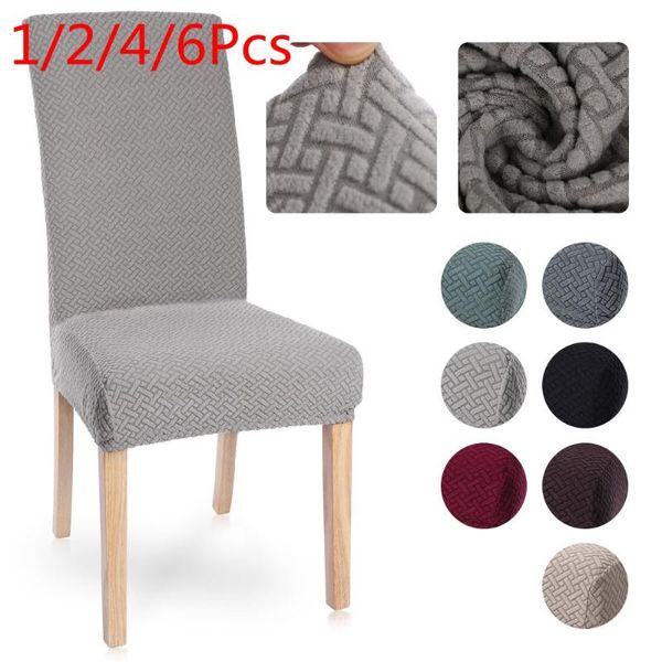

chair covers 1/2/4/6pc velvet jacquard dining cover spandex elastic slipcover case for chairs stretch christmas