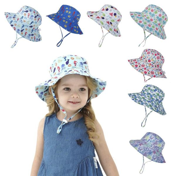 

wide brim hats children's sun hat breathable beach fisherman protection, Blue;gray